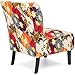 Best Choice Products Polyester Upholstered Modern Armless Accent Chair, Floral Print