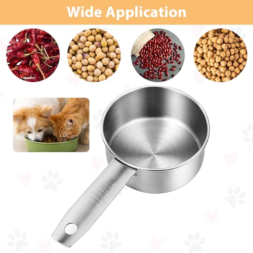 Medidor para comida de perro de 1/2 taza acero inoxidable 2 piezas miniatura 4