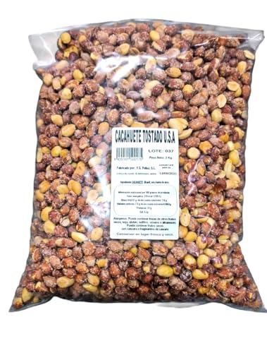 Cacahuetes Tostados con Sal 2 Kg - cacahuetes pelados tostados