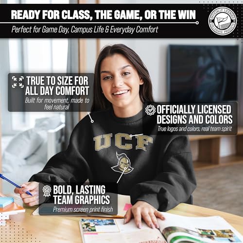 Image of NCAA College Sweatshirt Fleece Crewneck Pullover for Men and Women | Officially licensed NCAA college gameday crewneck pullover - 9 oz fleece lined sweatshirt with arch and logo design