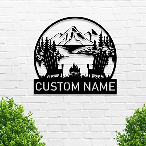 Camping-Metal-Sign-CustomPersonalized-Camper-Name-Signs-ArtCustomized-Last-Name-Sign-for-Campsite-GiftMountain-Monogram-Letters-Wall-Decor-for-Travel-Trailer-Home-Decor-Outdoor-Garden-Farm-Sign