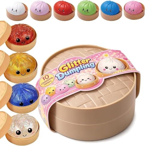 Random Dumpling Squishy Mystery BoxColorful Stress Relief Balls With Steamer Reusable Rebound Squeeze For Home Office Gifts(Random 1pcs)