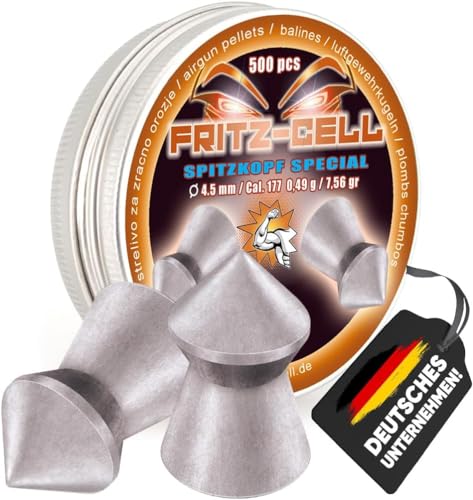 WEILAX 500 Spitzkopf Special Aero Diabolos 4 5mm Fritz-Cell für Luftgewehr Luftpistole 4 50 Diabolo (Aero Special) Luftpistolenkugeln Luftgewehrkugeln