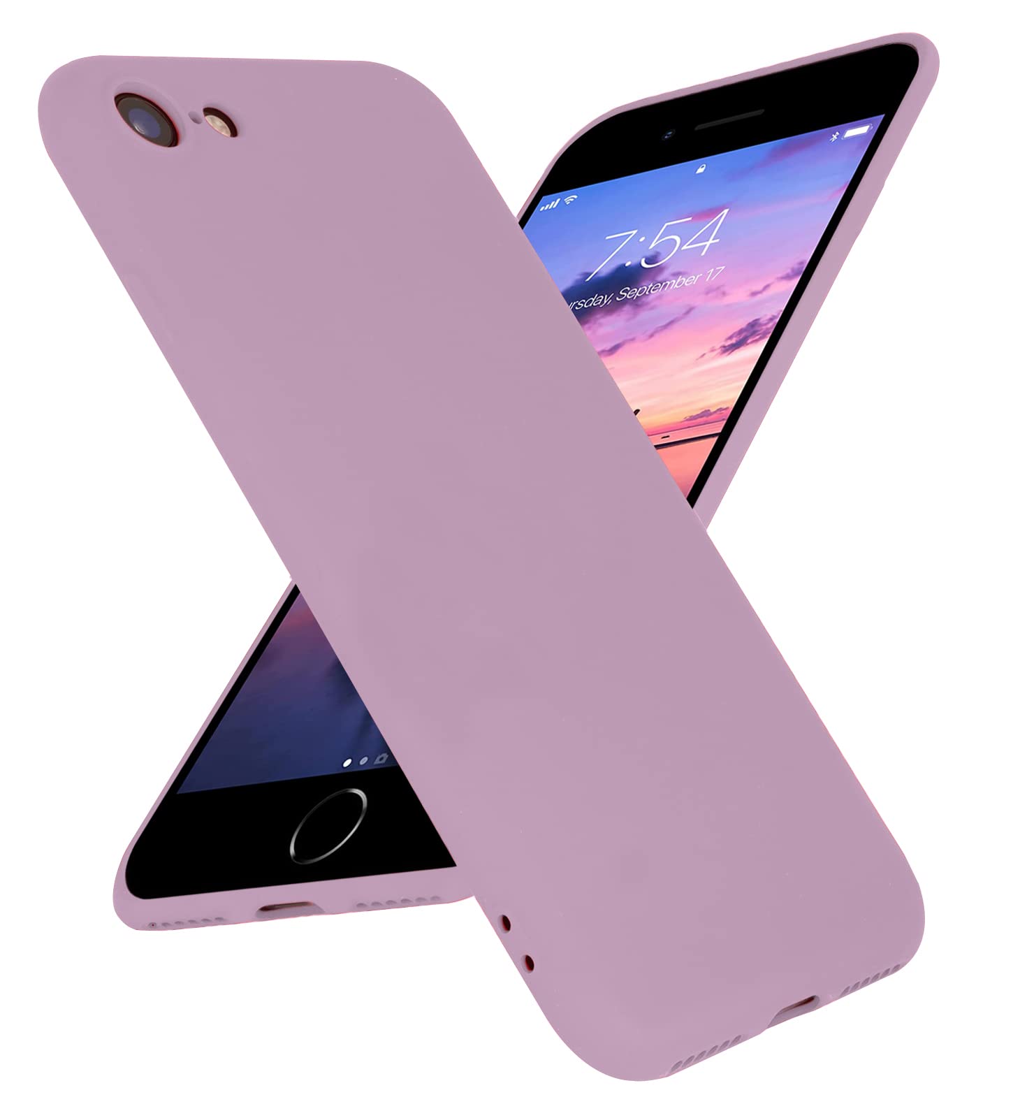 LOXXO® Back Cover Compatible for iPhone 7/8/SE/SE (3rd Gen), Liquid Silicone Gel Rubber Shockproof Candy Phone Cases Designed for iPhone 7/8/SE/SE (3rd Gen) (Lilac)