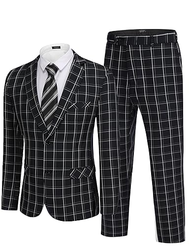 COOFANDY Men's 2 Piece Suits Classic Fit 2 Button Dress
