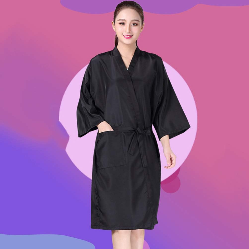 Beaupretty Salon Client Gown Robes Cape Black Hair Cutting Smocks for Hairdressing SPA