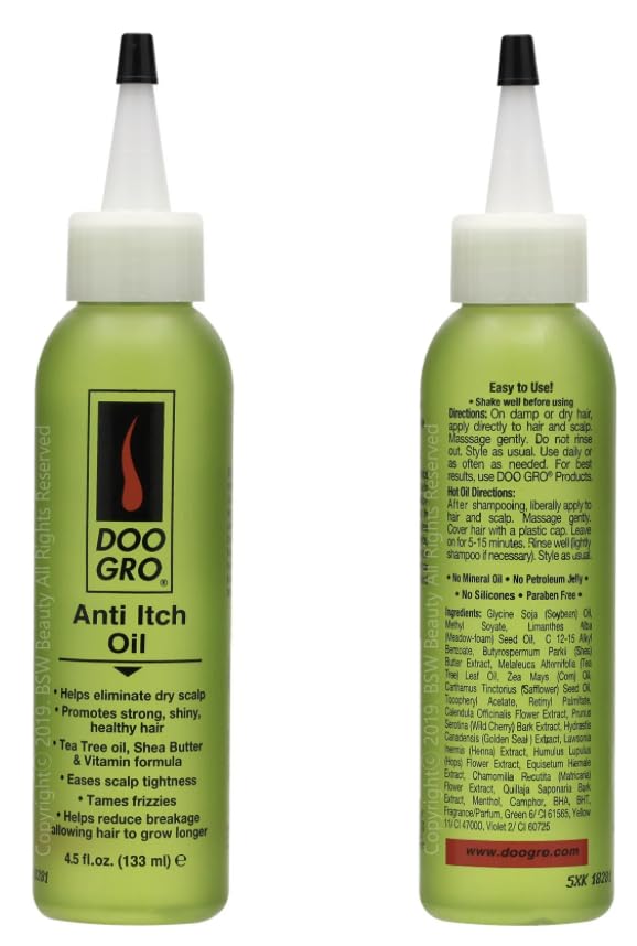 Doo Gro Anti Itch Growth Oil (4.5oz) - Unscented, Clear - Unisex-Adults