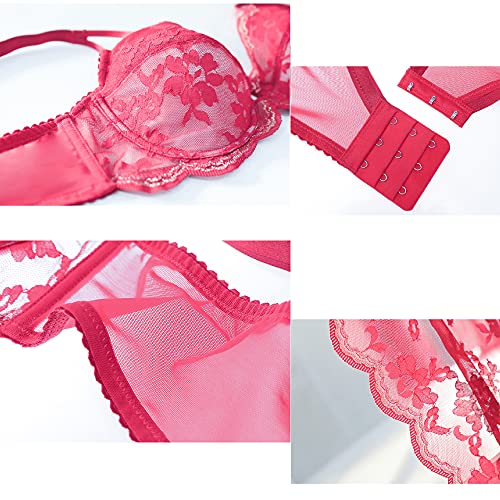 Soutien-gorge push-up transparent dentelle armatures WENJUN 85E - 6