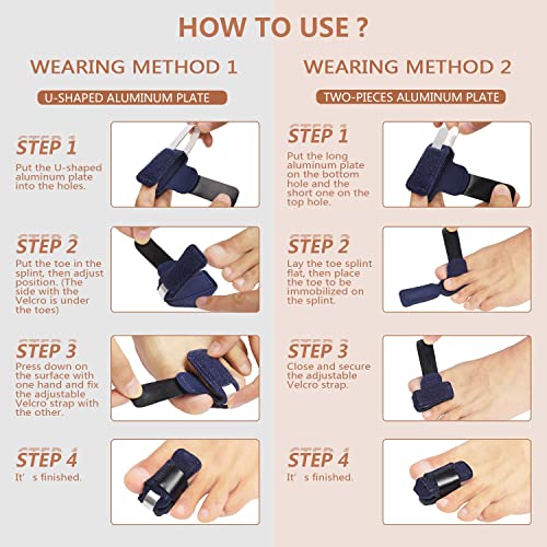 Scurnhau Toe Splint, U-Shaped Toe Straightener, Hammer Toe Corrector For Women And Men, Toe Brace For Crooked Toe, Mallet Toe, Bent Toe, Claw Toe, Toe Wrap To Align And Support Broken Toe, 1 Pair #TOP6