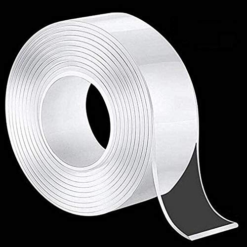 Nano Tape,Double Sided Adhesive Tape Heavy Duty,Removable Reusable Washable Nano Adhesive Grip Tape, Stick Gel Tape for Photos Carpet Wall, Silicone Transparent Clear Traceless Adhesive Tape