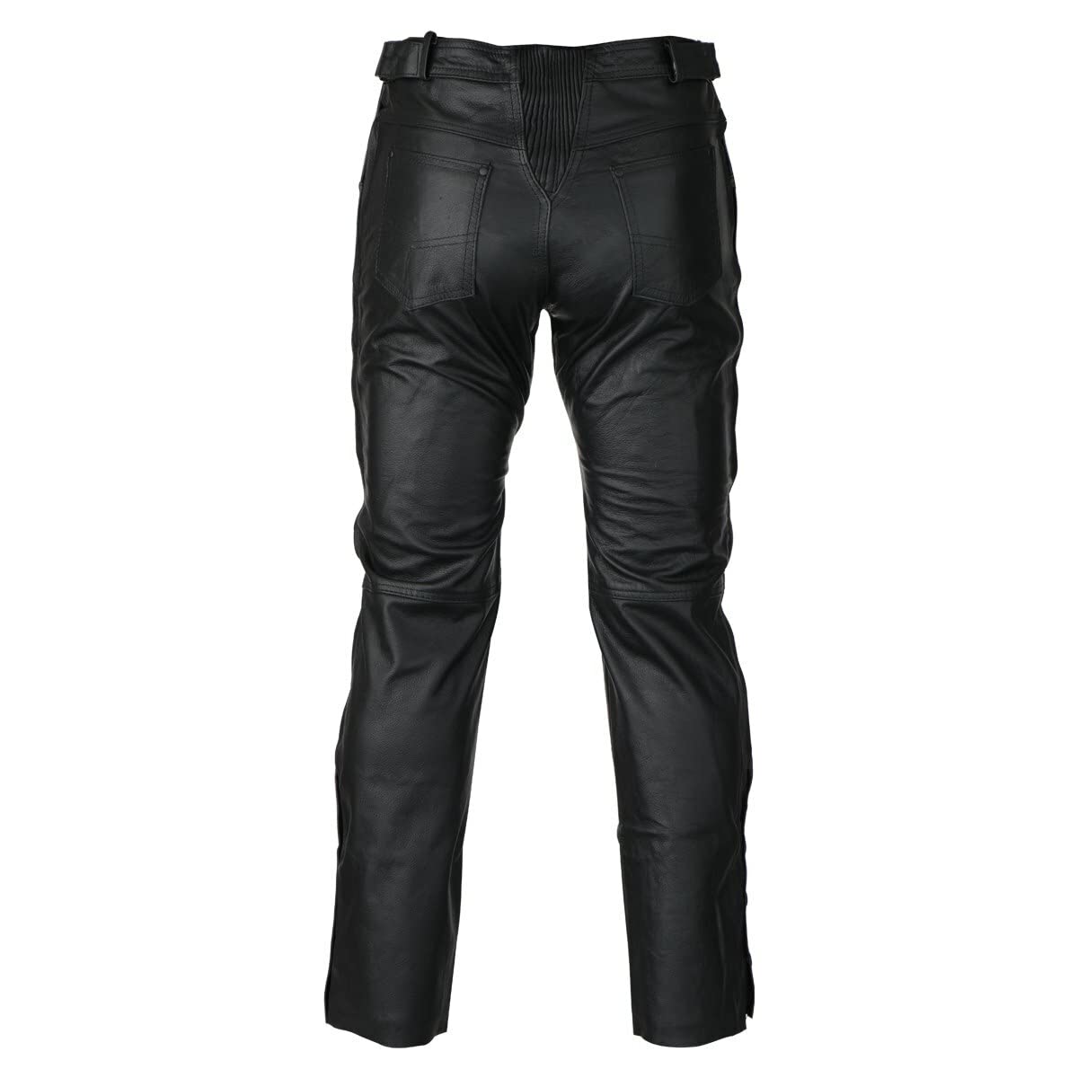 Vance Leather Men's Black Premium Leather Motorcycle Overpants with Side Zipper and Snaps (36, Black)