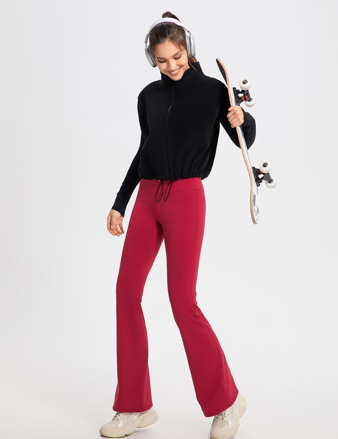 Women's Full Zip Fleece Short Vest Warm Winter Sleeveless Stand Collar Sherpa Crop Coat - Image 5