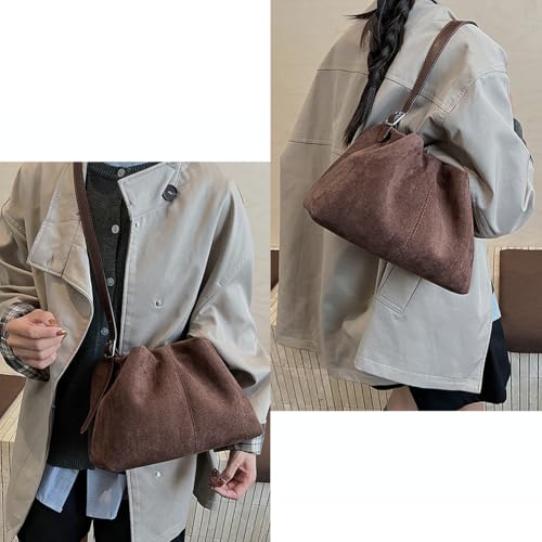 Bolso Tote de gamuza para mujer con cordón y asa miniatura 6