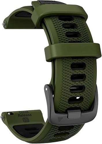 Desingel, Cinturino per Garmin Vivoactive 4/Forrerunner 255/Forerunner 265/Venu 2, 22mm Cinturino di Ricambio in Silicone per Huawei Watch GT2/Forerunner 255 Music/Gear S3 (Verde Militare)