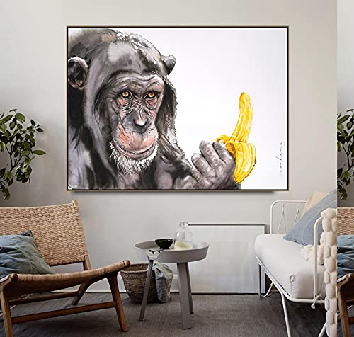 Gorille singes toile peinture murale impression jet d'encre couleur vive 60x90cm