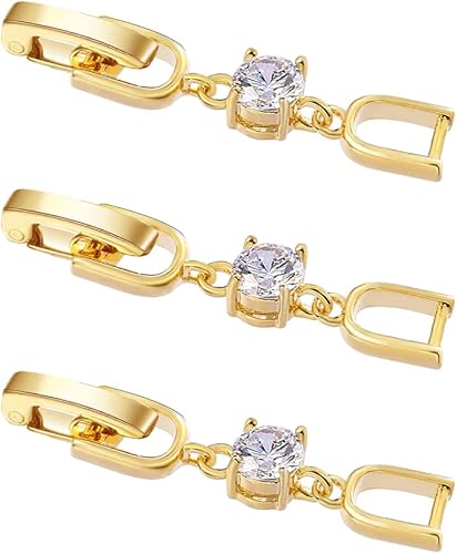 Extensores de pulsera para collar, 3 piezas de diamantes de imitación chapados en oro, juego de cierre plegable para pulseras, collares y