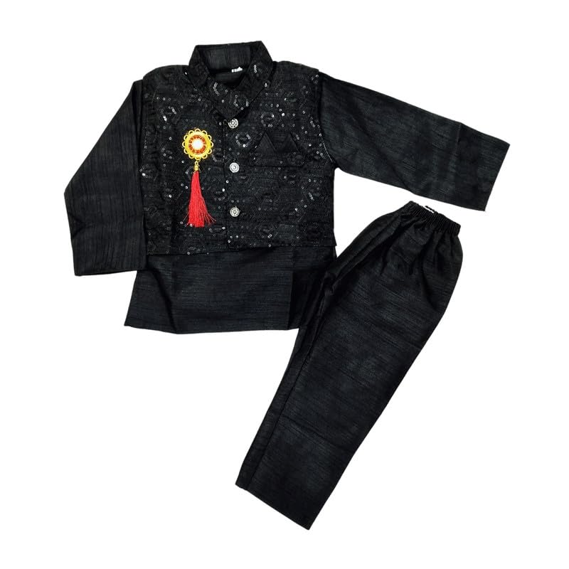 Image of Baby Boys Ethnic Dress Full Sleeves (Coty, Kurta & Pyajama) 0 Month to 4 Year Boy