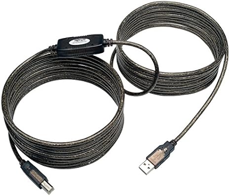 TRIPP LITE Eaton USB 2.0 Hi-Speed A/B Active Repeater Cable (M/M) 25-ft. (U042-025) Silver