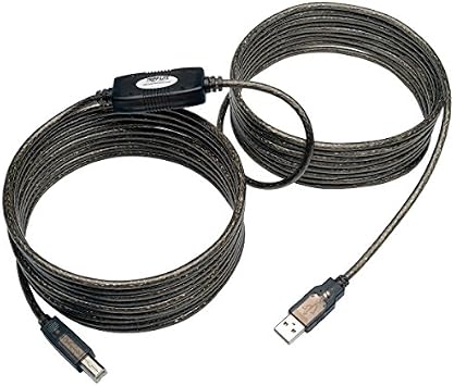 TRIPP LITE Eaton USB 2.0 Hi-Speed A/B Active Repeater Cable (M/M) 25-ft. (U042-025) Silver