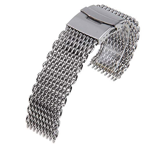 Bracelet de montre acier inoxydable d'exception en maille argentée
