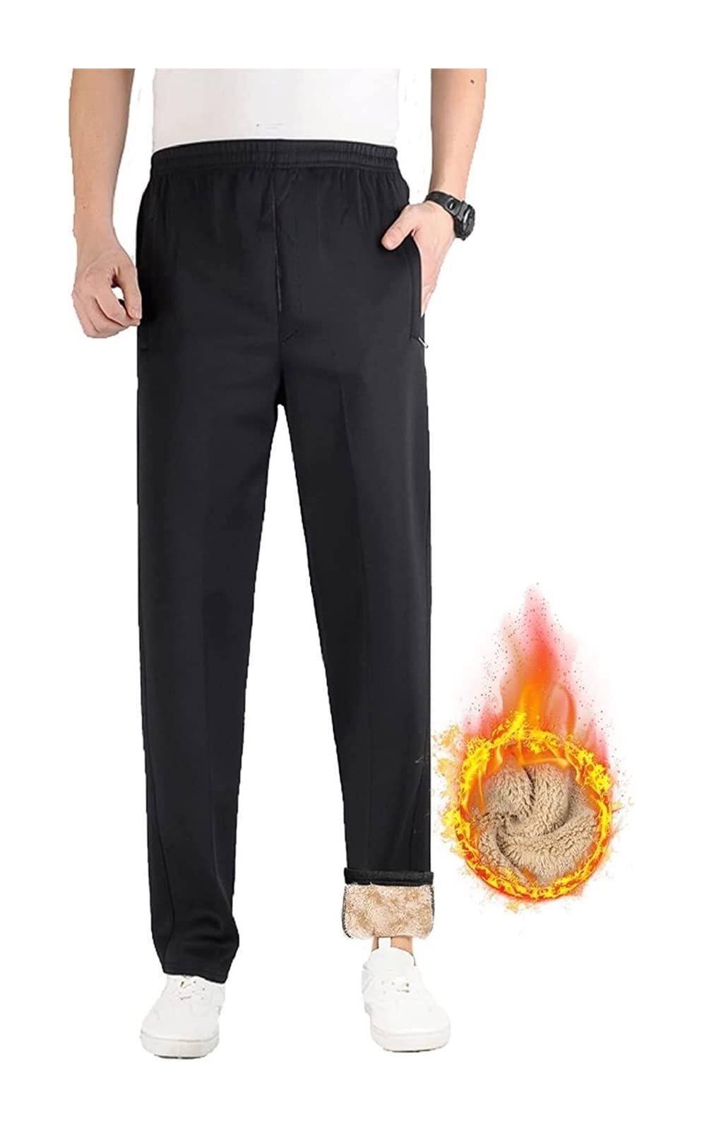 WEITING Pantalones De Chándal Casuales De Lana For Hombre Pantalones De Chándal con Cordón Pantalones Deportivos Elásticos De Algodón Pantalones De Trabajo Pantalones chándal