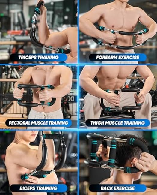 Saker Twister Arm Trainer, PowerTwist Arm Trainer, Adjustable Forearm Strengthener, Arm Exercise Equipment, Chest Workout Equipment, Portable Spring Resistance for Home Gym Equipment