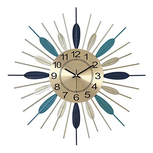 FJYDBTWJ Relojes de Pared Nórdicos Creativos Creativos No Titulados Que Funcionan con Baterías Modernas Relojes Decorativos Europeos de Hierro Forjado Hecho a Mano