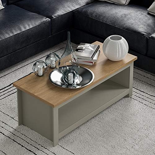 Vida Designs, Arlington Coffee Table, Engineered Wood, Grey & Oak, H 40.5 x W 105 x D 47 cm