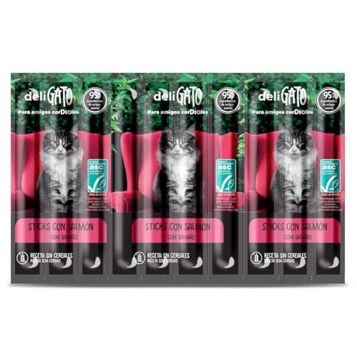 Dia DELIGATO Snack para Gatos Sticks de salmón Bolsa 10 Unidades