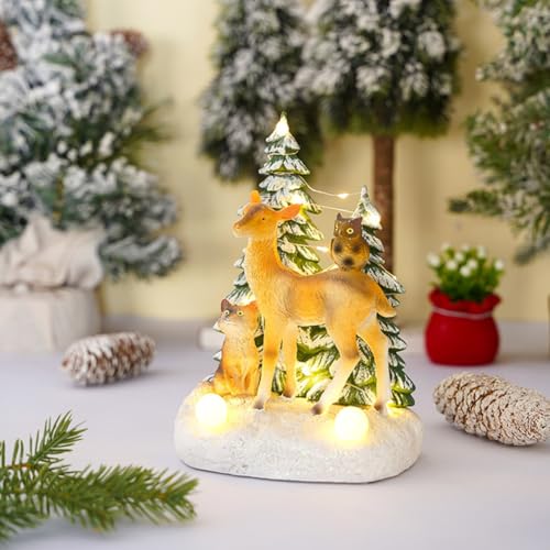 Arbre de Noël rotatif et musical en résine pour décoration de table