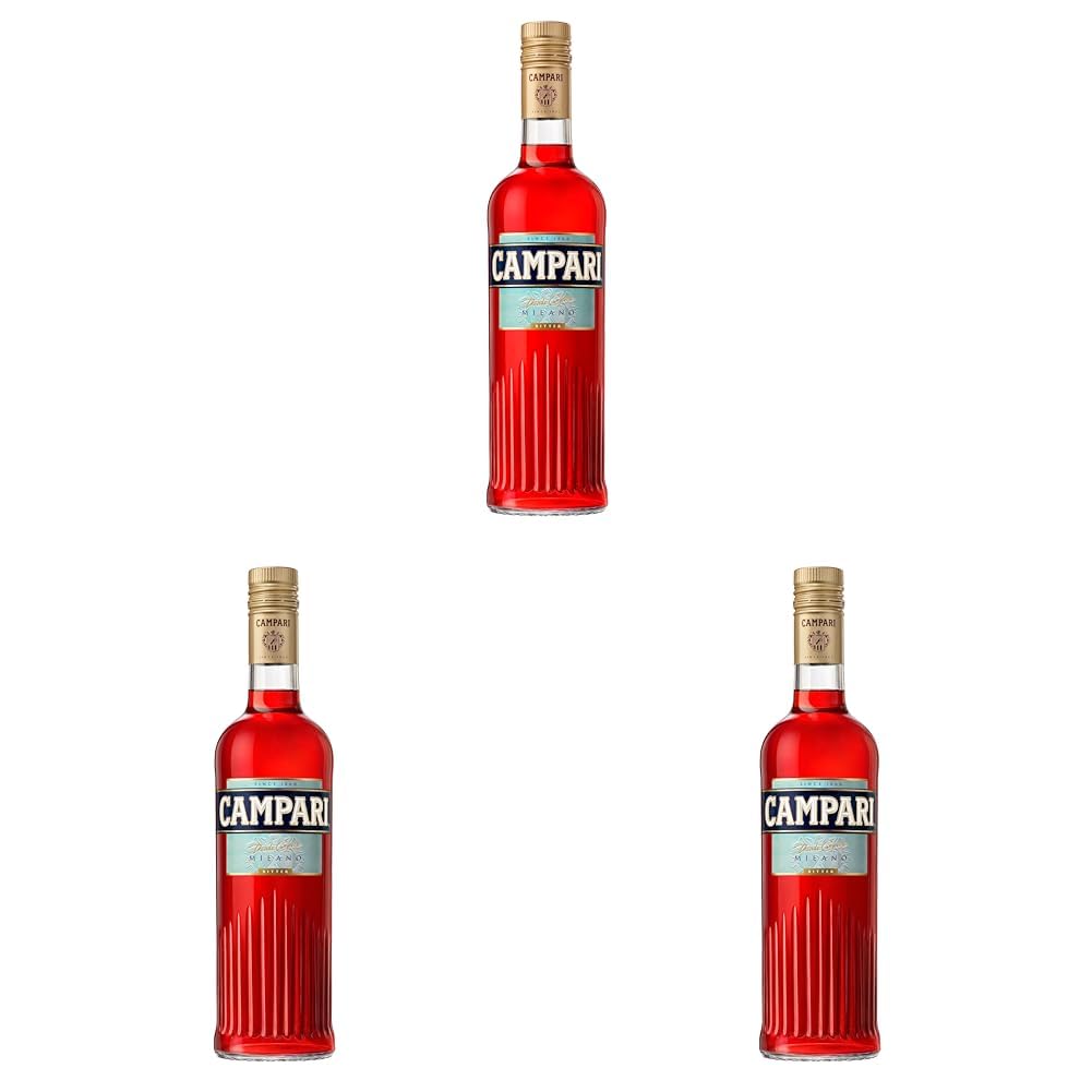 Campari Bitter Aperitif - Der italienische Aperitif und Cocktail Klassiker - Das Original für Negroni, Campari Spritz und Campari Soda - Mit 25 Vol.-% Alkohol - 0,7 l (Packung mit 3)