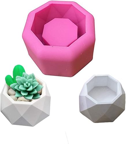 MeiMeiDa 1 molde de silicona para maceta, para suculentas, jarrón de yeso, moldes de cemento de hormigón, moldes de resina para cenicero, soporte de