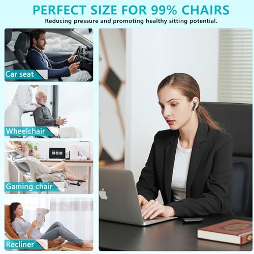 Image of FLORICH Lumbar Support with Car headrest Back Pillow for Chair Headrest Pillow with Gel Memory Foam Massage Point Memory Foam Back Pillow for Office Chair(Black)