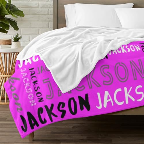 Personalized Name Blanket Customized Baby Blankets for Girls Boys Adults Monogrammed Blankets and Throws Christmas Birthday Mothers Fathers Valentines Day Gift