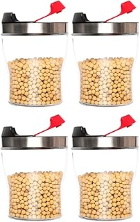 Canton De Verre De 4 Pièces Cuisinière Comptoir Comptoir Conteneur Conteneur Conteneur Clear Space-Sauvegarde De Thé Pour conteneur de nourriture