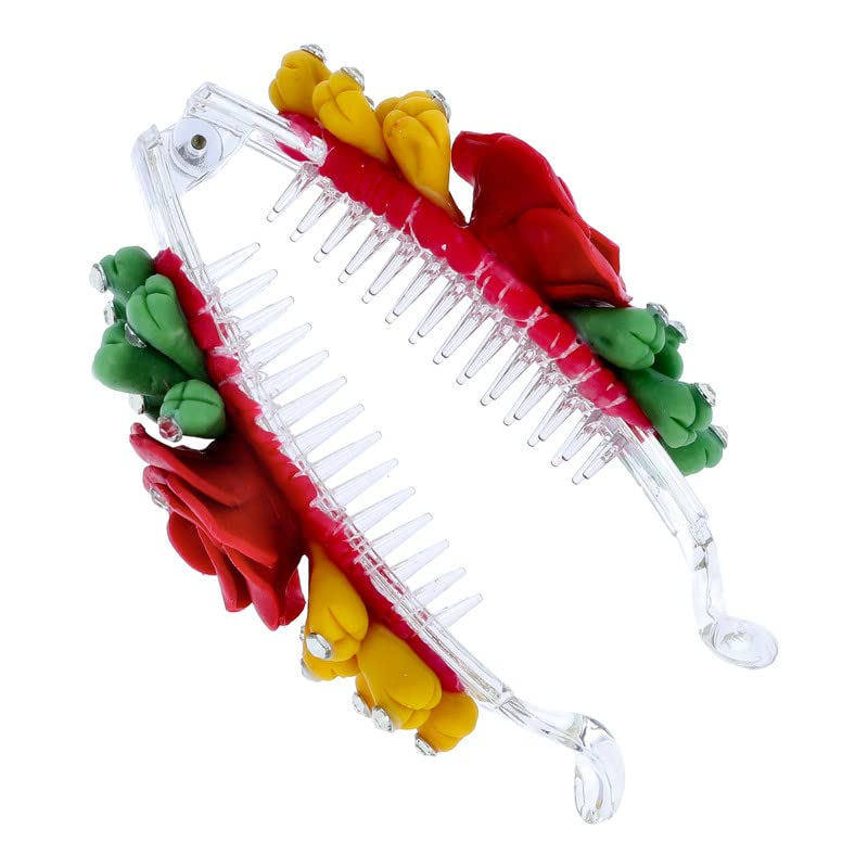 YOU & YOURS Banana Hair Clip Handmade Artificial Flowers Jewelry for Girls & Women - Image 2 thumbnail