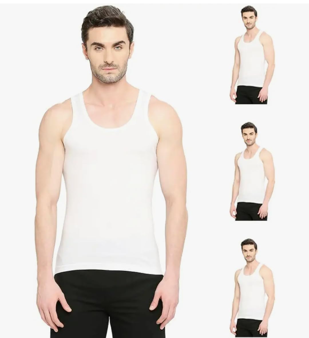 vip Bonus Men's Sleeveless Cotton Regular Fit Vest (Pack Of 4)-picture-34