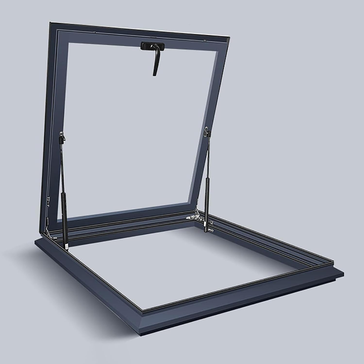 Claraboya de Aluminio, Ventana de tejado para Vivienda, Doble acristalamiento, ventilación Manual, Rectangular, Apta para áticos, solarios,60x70cm/23.6x27.6in4.2