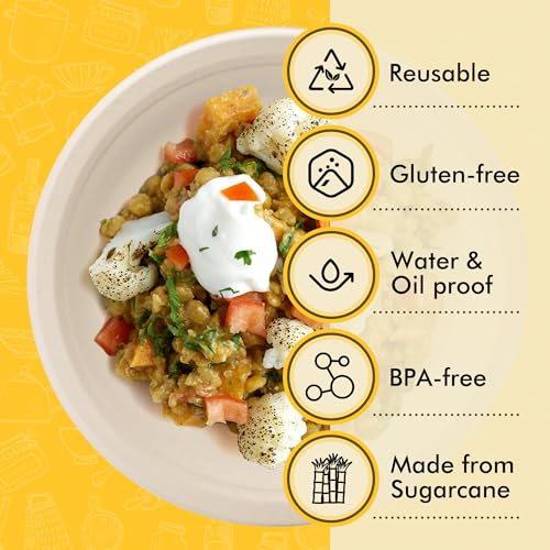 Image of RACETOP Compostable Paper Plates 10 Inch [150 Pack] | Unbleached Brown, Disposable Biodegradable Heavy Duty Paper Plates, Made of Natural Sugarcane Fibers, Round