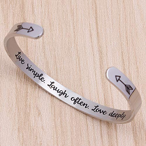 Btysun Bracelets for Women Mothers Day Bracelet Gifts from Daughter Inspirational Gifts for Women Graduation Gifts for Her Motivational Birthday Cuff Bangle Friendship Personalized Mantra Jewelry…