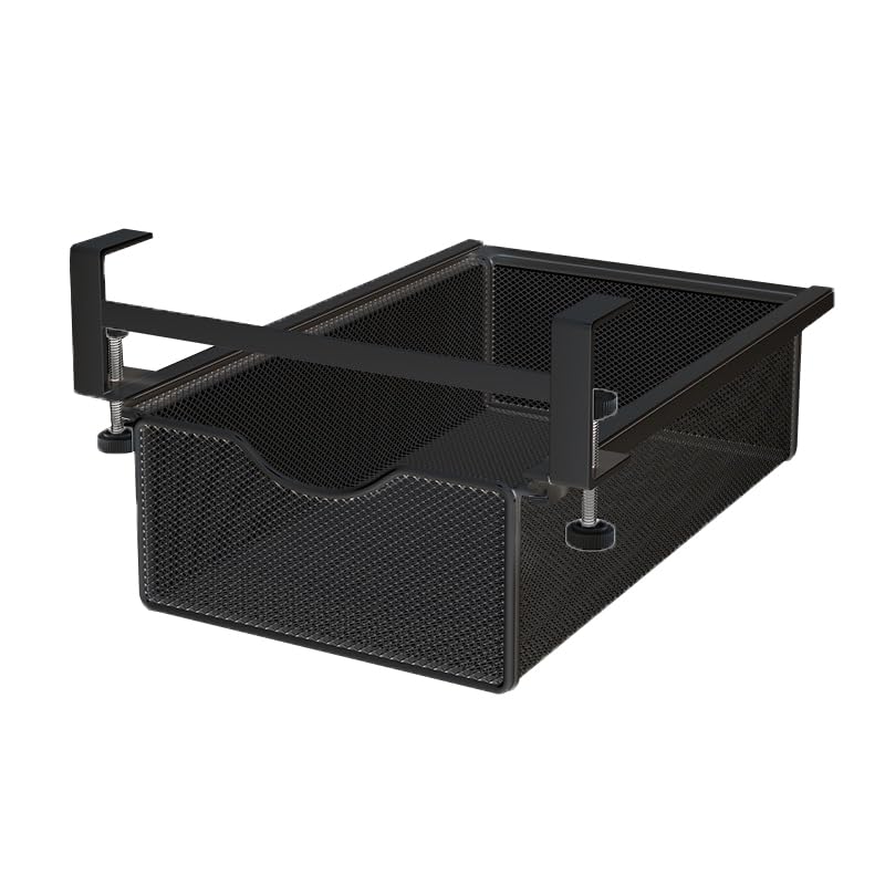 voocye 後付け引き出し テーブル下収納ラック デスク下 収納 引き出し 後付け 机下 穴あけ不要 小物入れ 事務用品/文房具/リモコン/アクセサリー 収納(ブラック)