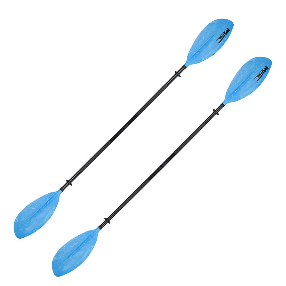 MSC Kayak Paddle,Color Available Black,Yellow,White,Olive,Blue 2-Piece (Blue, 95 inches-2 Paddles)
