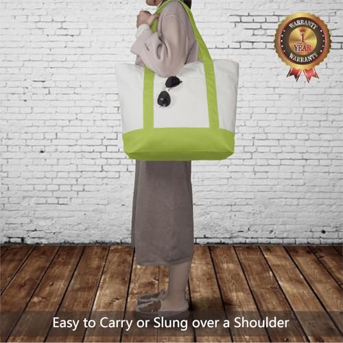 image for TOPDesign 3-Pack Canvas Tote Bags with an External Pocket, Reusable Gr