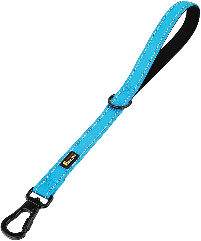 Guia curta para treinamento de cães PLUTUS PET com alça acolchoada e mosquetão com trava, 45,72 cm, Blue