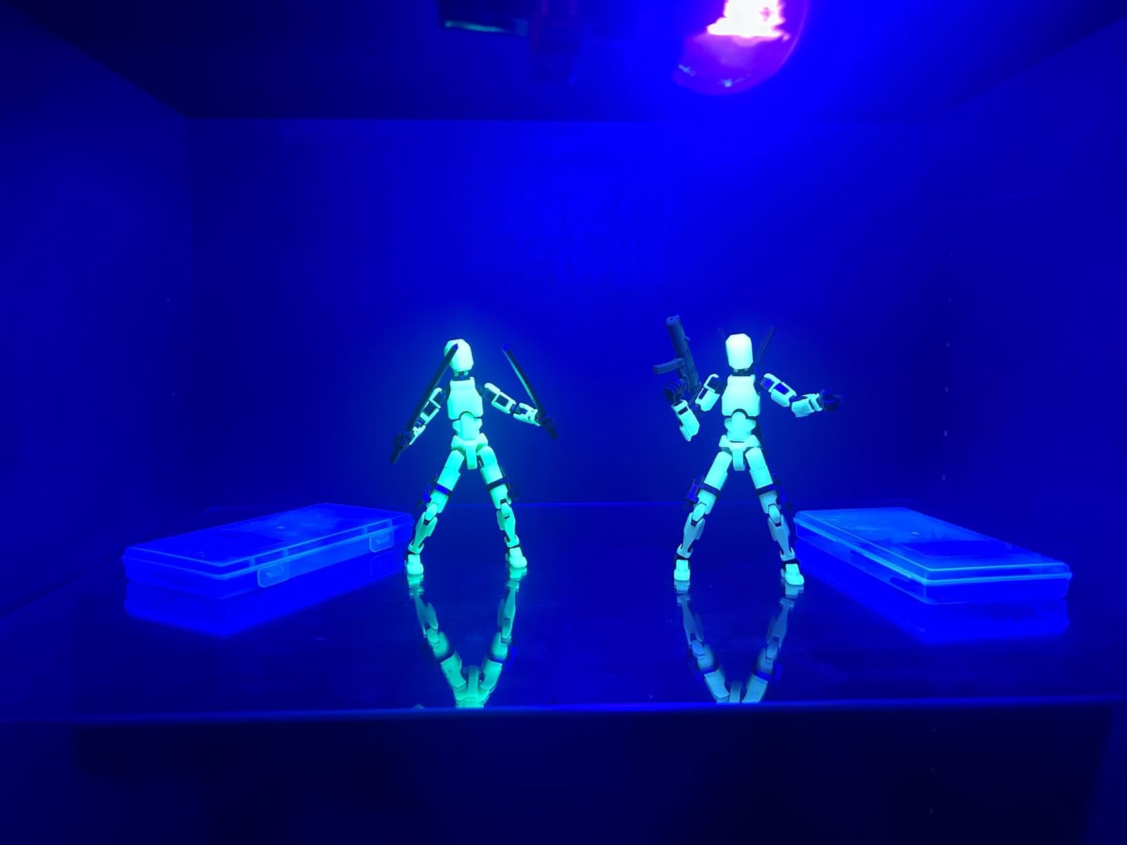 Pre-Assembly 3D Printed 5.54'' Stick 13 Action Figure, Multi-Jointed Tian13, Articulated T13 Desktop Decoration,12 in 1 d13 Accessories Best Birthday Festival Gift (Glow Green)