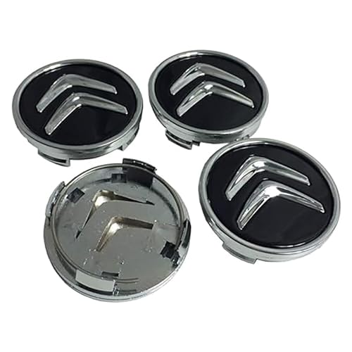 SDFSJJHB 4 Piezas Tapas Llantas, para Citroën 60mm C1 C2 C3 C4 C5 Coche Tapas Centrales Impermeable AntióXido de Rueda Embellecedor Accesorios,A