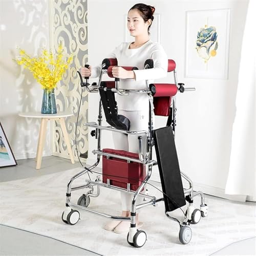大人用歩行器 片麻痺リハビリ用 立ち上がりフレーム、反回転防止、下肢トレーニング、高さ調節可能、障害者用歩行補助具、58-71inの人に適しています