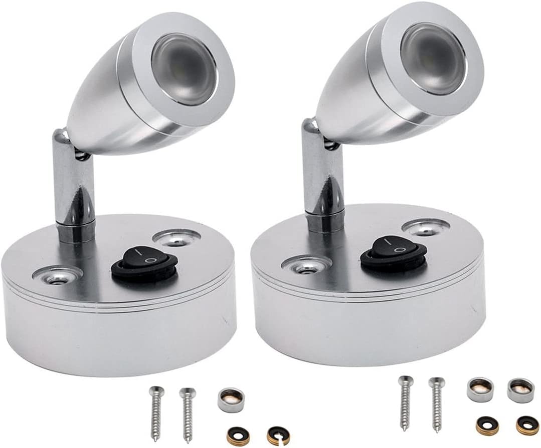 Interior Lights MASO 2x 12V LED Spot Reading Light Switch Camper Van