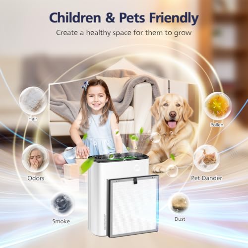Image of APH3000 Replacement Filter Compatible with KNKA APH3000 Air Purifi-er, 3-IN-1 HEPA and Activated Carbon Filter for Dust Pollen Pet Dander Odor Smoke, 2 Pack