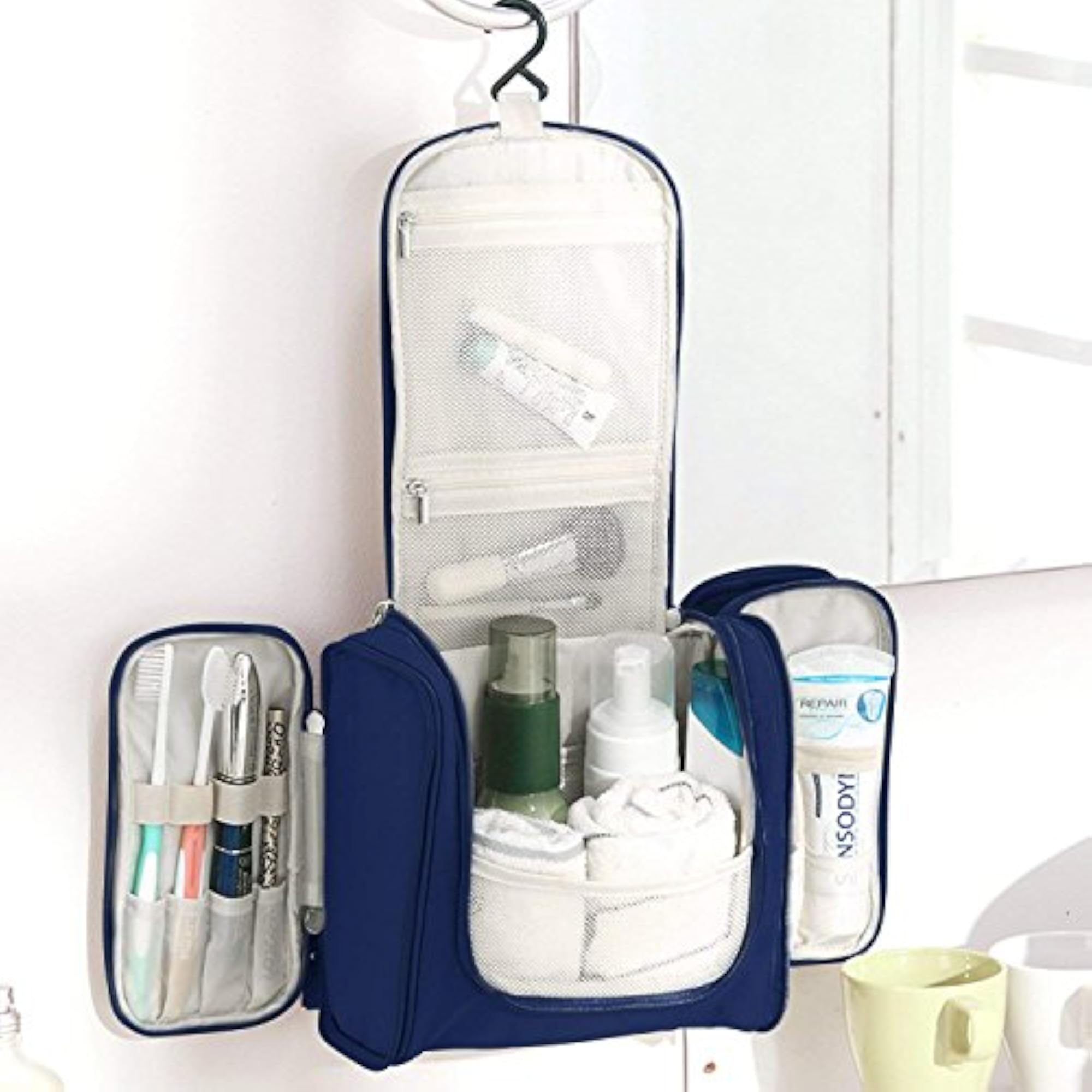 Travel Two Side Pocket Toiletry Bag Extra Large Makeup Cosmetic Bag